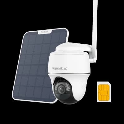 Reolink Go PT Ultra cellular camera with a solar panel