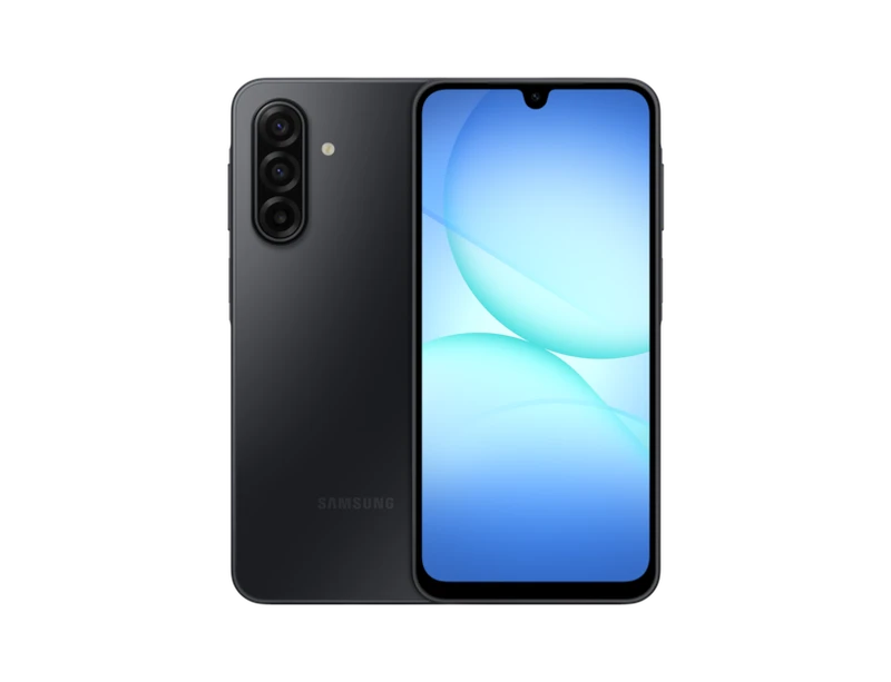 Samsung Galaxy A17 5G in Black, front and back
